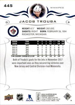 2018-19 Upper Deck #445 Jacob Trouba Back