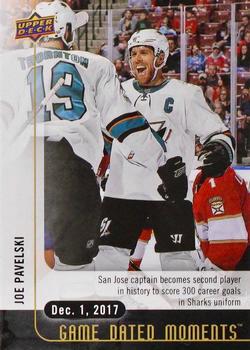 2017-18 Upper Deck Game Dated Moments #20 Joe Pavelski Front