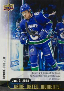 2017-18 Upper Deck Game Dated Moments #32 Brock Boeser Front