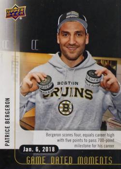 2017-18 Upper Deck Game Dated Moments #33 Patrice Bergeron Front