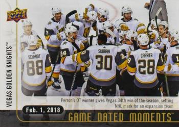 2017-18 Upper Deck Game Dated Moments #45 Vegas Golden Knights Front