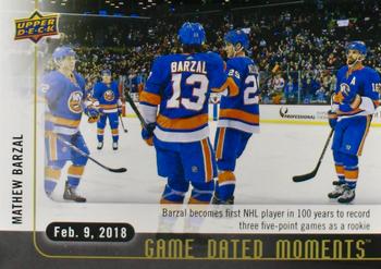 2017-18 Upper Deck Game Dated Moments #48 Mathew Barzal Front