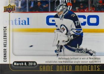 2017-18 Upper Deck Game Dated Moments #60 Connor Hellebuyck Front
