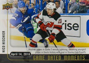 2017-18 Upper Deck Game Dated Moments #74 Nico Hischier Front