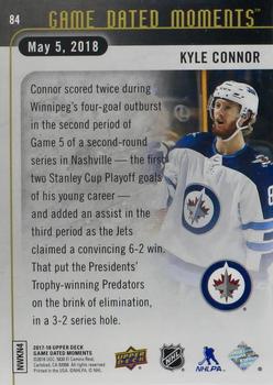 2017-18 Upper Deck Game Dated Moments #84 Kyle Connor Back