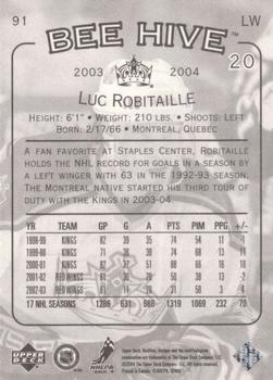 2003-04 Upper Deck Beehive - UD Promos #91 Luc Robitaille Back