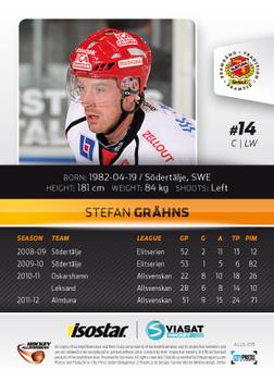 2012-13 HockeyAllsvenskan #ALLS-013 Stefan Grahns Back