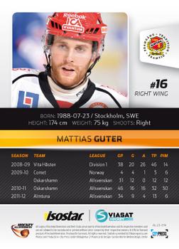2012-13 HockeyAllsvenskan #ALLS-014 Mathias Guter Back