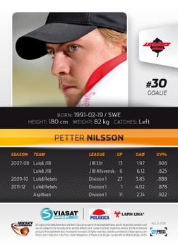 2012-13 HockeyAllsvenskan #ALLS-026 Petter Nilsson Back