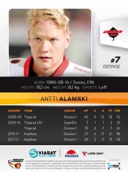 2012-13 HockeyAllsvenskan #ALLS-027 Antti Alamäki Back