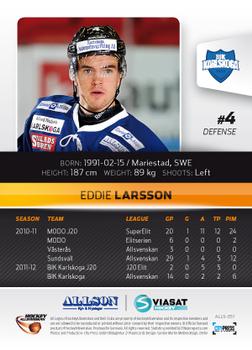 2012-13 HockeyAllsvenskan #ALLS-051 Eddie Larsson Back