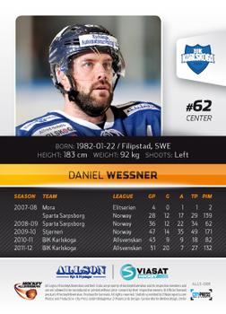 2012-13 HockeyAllsvenskan #ALLS-068 Daniel Wessner Back