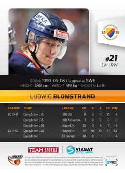 2012-13 HockeyAllsvenskan #ALLS-077 Ludwig Blomstrand Back