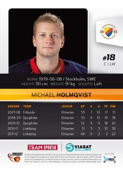 2012-13 HockeyAllsvenskan #ALLS-082 Michael Holmqvist Back
