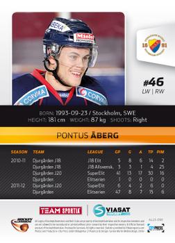 2012-13 HockeyAllsvenskan #ALLS-090 Pontus Aberg Back