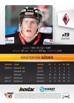 2012-13 HockeyAllsvenskan #ALLS-110 Kristoffer Söder Back