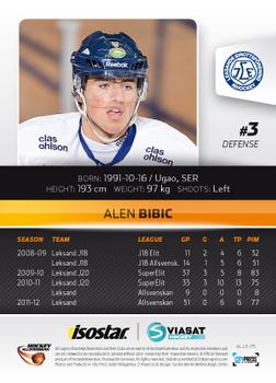 2012-13 HockeyAllsvenskan #ALLS-115 Alen Bibic Back