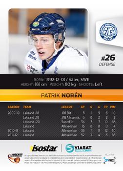 2012-13 HockeyAllsvenskan #ALLS-119 Patrik Noren Back
