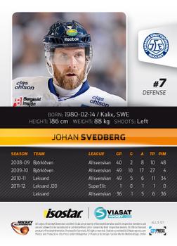 2012-13 HockeyAllsvenskan #ALLS-121 Johan Svedberg Back