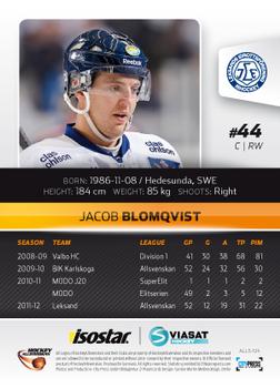 2012-13 HockeyAllsvenskan #ALLS-124 Jacob Blomqvist Back