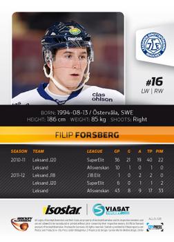 2012-13 HockeyAllsvenskan #ALLS-126 Filip Forsberg Back