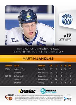 2012-13 HockeyAllsvenskan #ALLS-129 Martin Janolhs Back