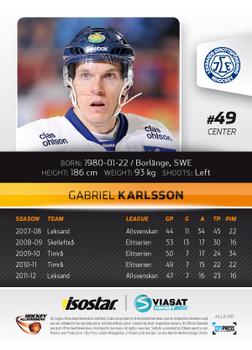 2012-13 HockeyAllsvenskan #ALLS-130 Gabriel Karlsson Back