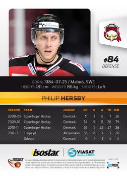 2012-13 HockeyAllsvenskan #ALLS-140 Philip Hersby Back