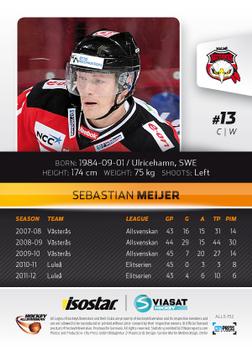 2012-13 HockeyAllsvenskan #ALLS-152 Sebastian Meijer Back