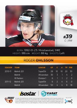 2012-13 HockeyAllsvenskan #ALLS-153 Roger Ohlsson Back