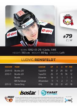 2012-13 HockeyAllsvenskan #ALLS-154 Ludvig Rensfeldt Back