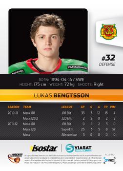 2012-13 HockeyAllsvenskan #ALLS-160 Lukas Bengtsson Back