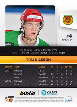 2012-13 HockeyAllsvenskan #ALLS-165 Tom Nilsson Back