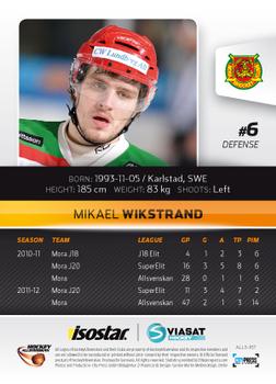 2012-13 HockeyAllsvenskan #ALLS-167 Mikael Wikstrand Back