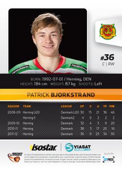 2012-13 HockeyAllsvenskan #ALLS-170 Patrick Bjorkstrand Back