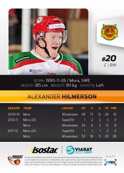 2012-13 HockeyAllsvenskan #ALLS-173 Alexander Hilmersson Back