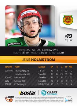 2012-13 HockeyAllsvenskan #ALLS-174 Jens Holmstrom Back