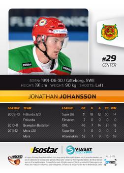 2012-13 HockeyAllsvenskan #ALLS-175 Jonathan Johansson Back
