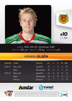 2012-13 HockeyAllsvenskan #ALLS-179 Henrik Olsen Back