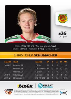 2012-13 HockeyAllsvenskan #ALLS-180 Christofer Schumacher Back