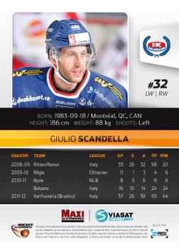 2012-13 HockeyAllsvenskan #ALLS-199 Giulio Scandella Back