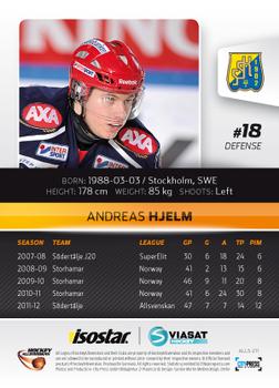 2012-13 HockeyAllsvenskan #ALLS-211 Andreas Hjelm Back