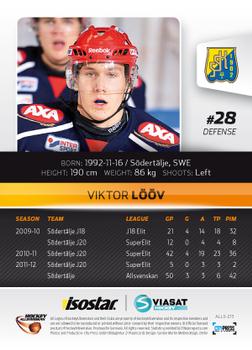 2012-13 HockeyAllsvenskan #ALLS-213 Viktor Loov Back