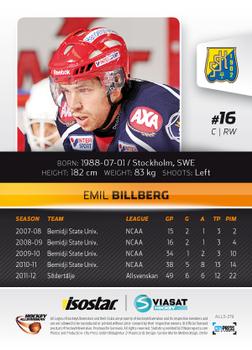 2012-13 HockeyAllsvenskan #ALLS-219 Emil Billberg Back
