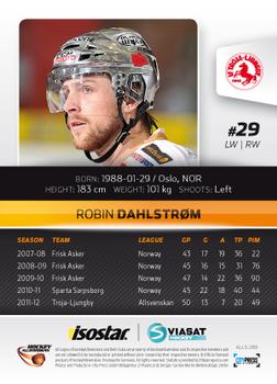 2012-13 HockeyAllsvenskan #ALLS-269 Robin Dahlstrom Back