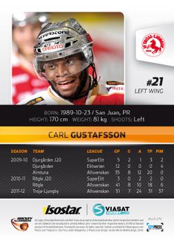 2012-13 HockeyAllsvenskan #ALLS-272 Carl Gustafsson Back