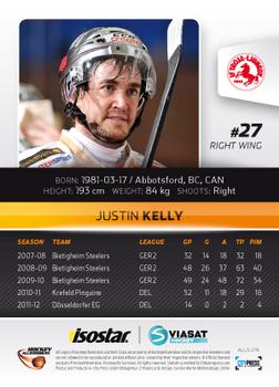 2012-13 HockeyAllsvenskan #ALLS-274 Justin Kelly Back