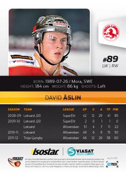 2012-13 HockeyAllsvenskan #ALLS-279 David Åslin Back