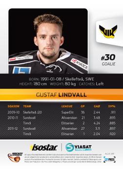 2012-13 HockeyAllsvenskan #ALLS-281 Gustav Lindvall Back