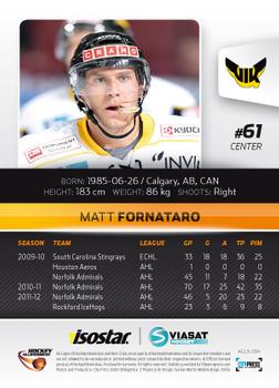 2012-13 HockeyAllsvenskan #ALLS-294 Matt Fornataro Back